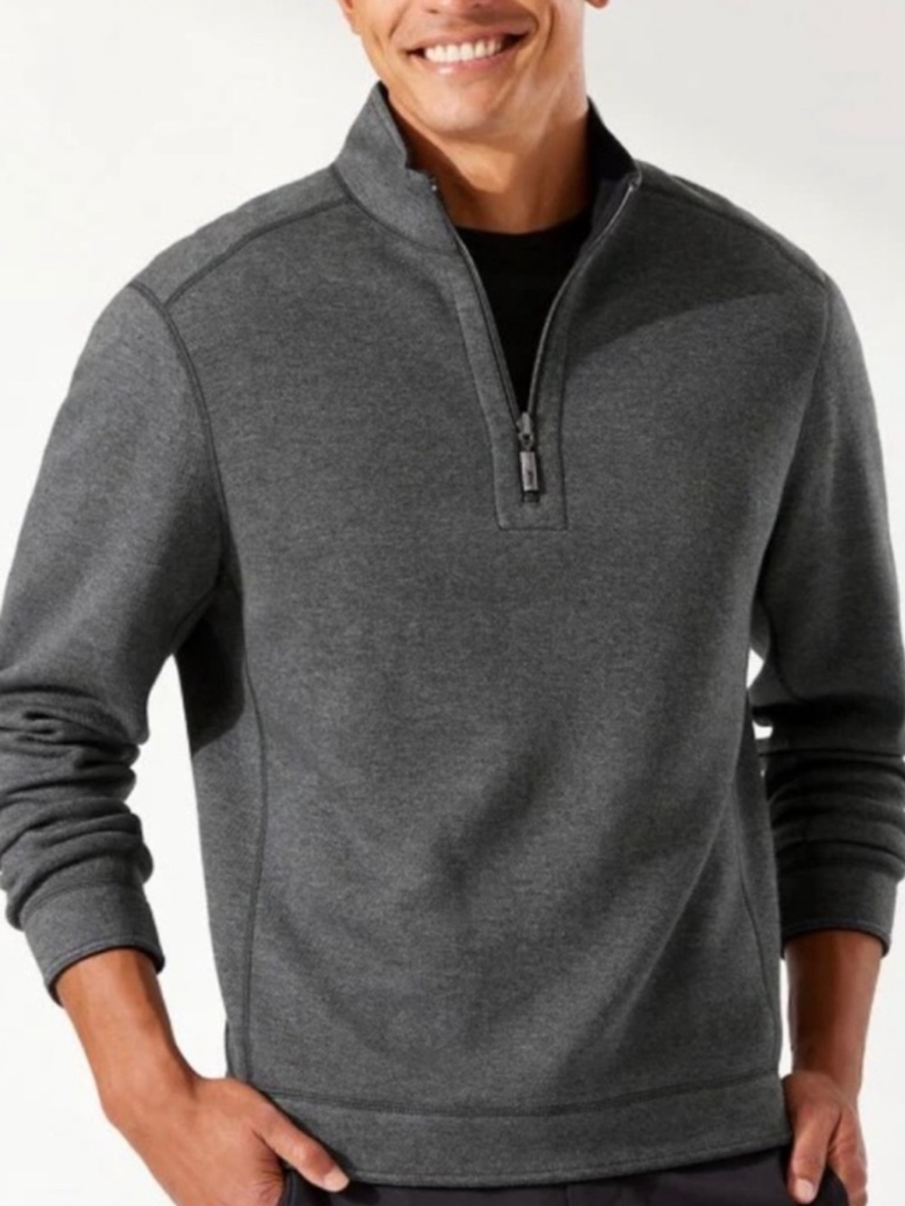 TOMMY BAHAMA Flipsider Reversible Quarter-Zip Pullover Size Medium